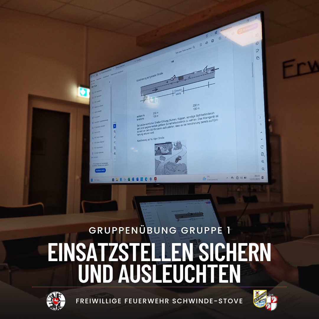 Theorieunterricht zum Thema Sichern und Ausleuchten