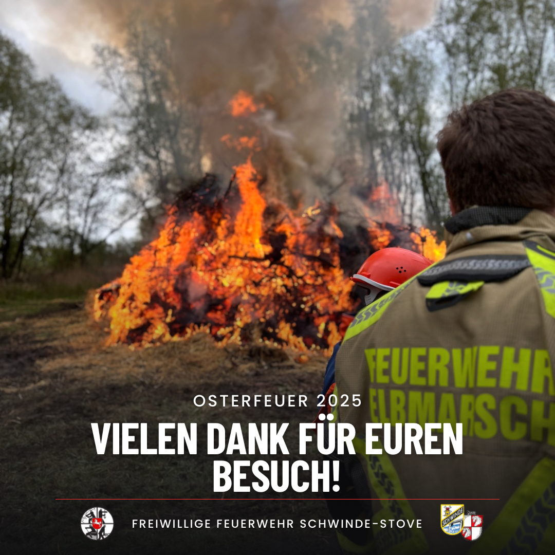 Ein brennendes Feuer und Menschen im Vordergrund