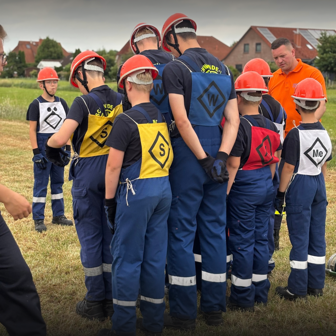 Die Jugendfeuerwehr Schwinde-Stove beim Wettkampf am Gemeindefeuerwehrtag