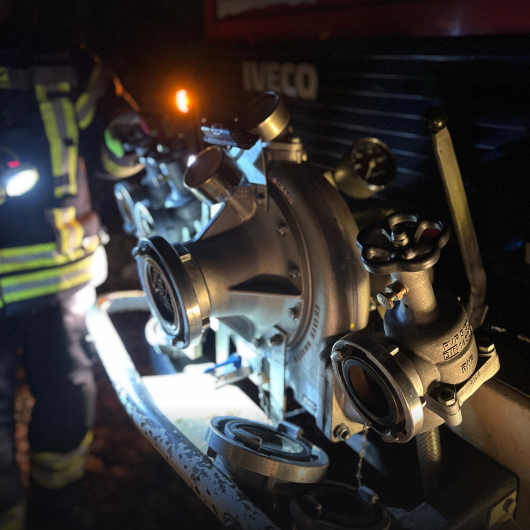 Die Vorbaupumpe eines Löschfahrzeugs