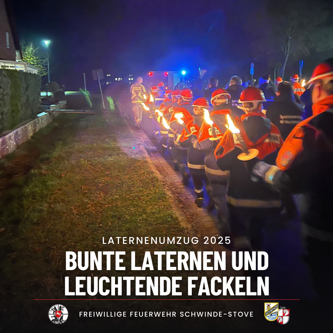 Jugendfeuerwehr mit Fackeln