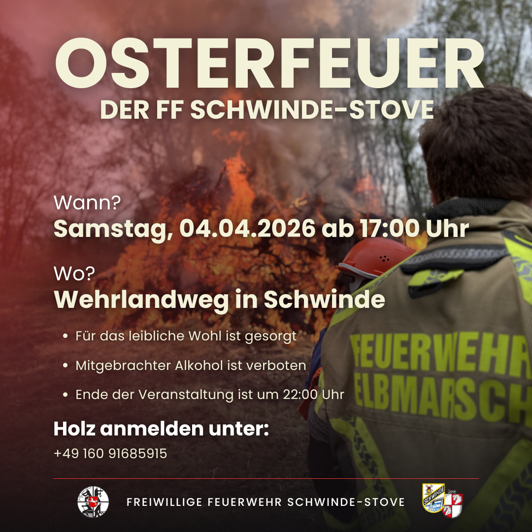Ankündigung Osterfeuer Schwinde
