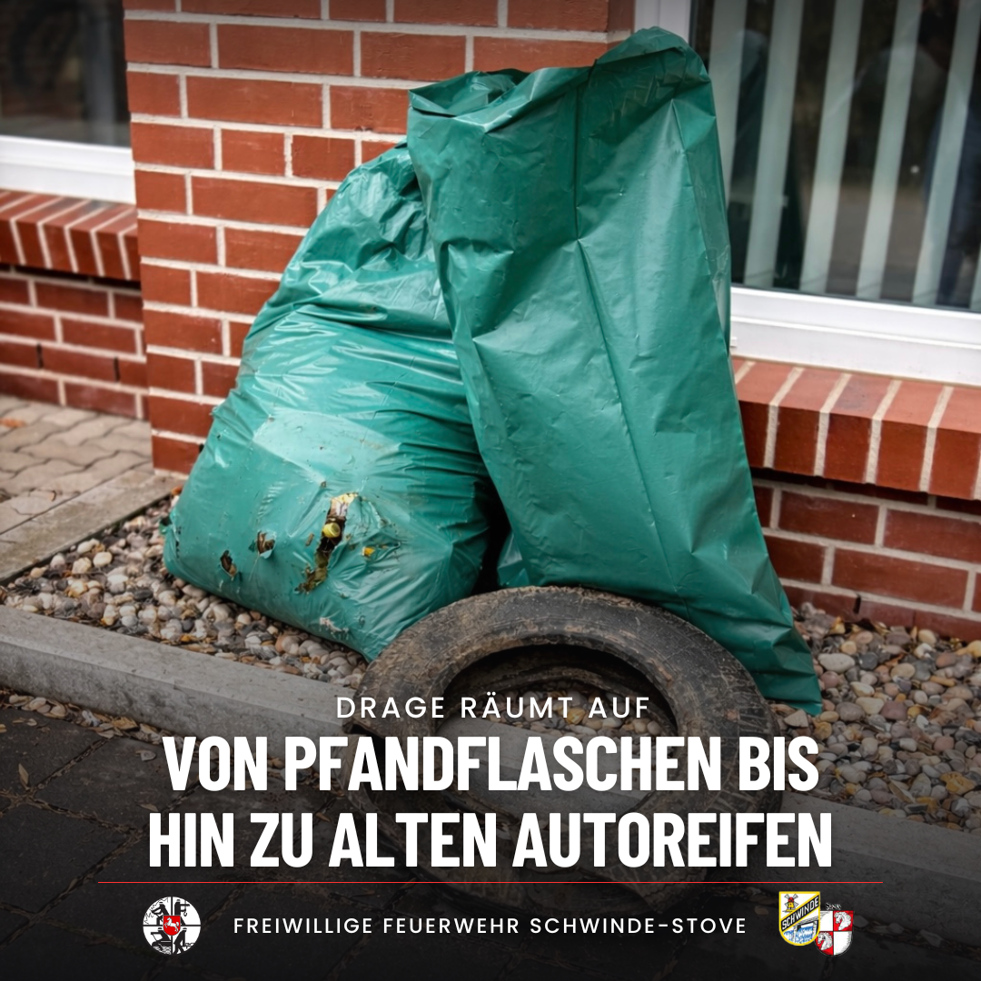 Müllsäcke und ein alter Reifen