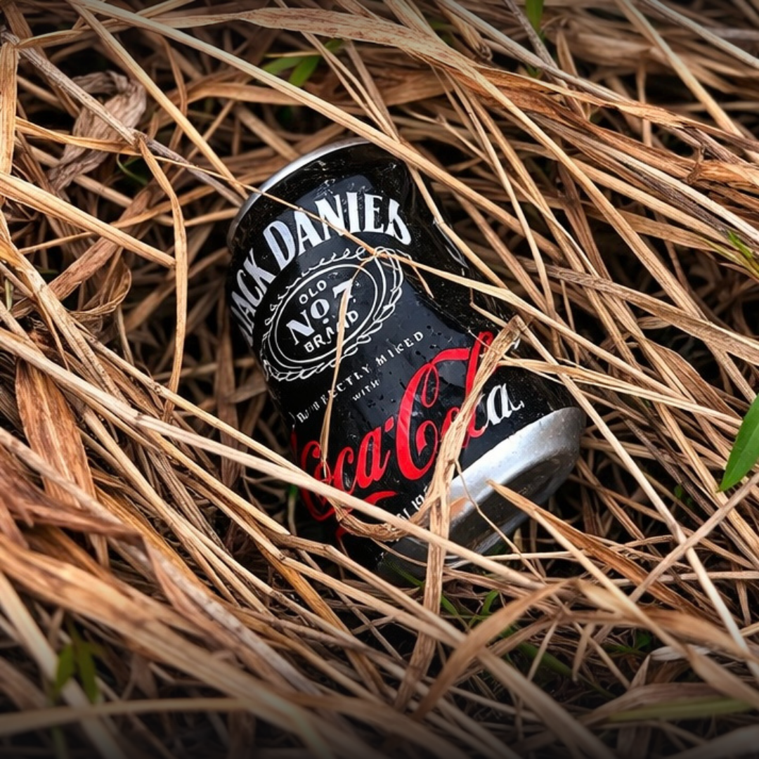 Eine leere Dose auf einer Wiese