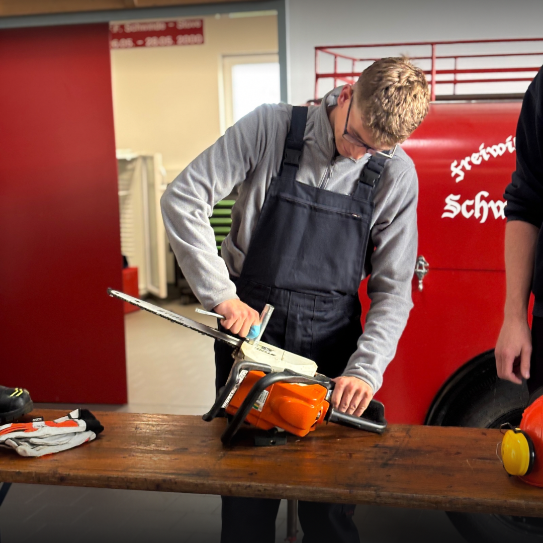 Reparieren und Instandhalten einer Kettensäge